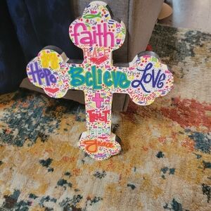 Colorful Inspirational Cross Wall Decor